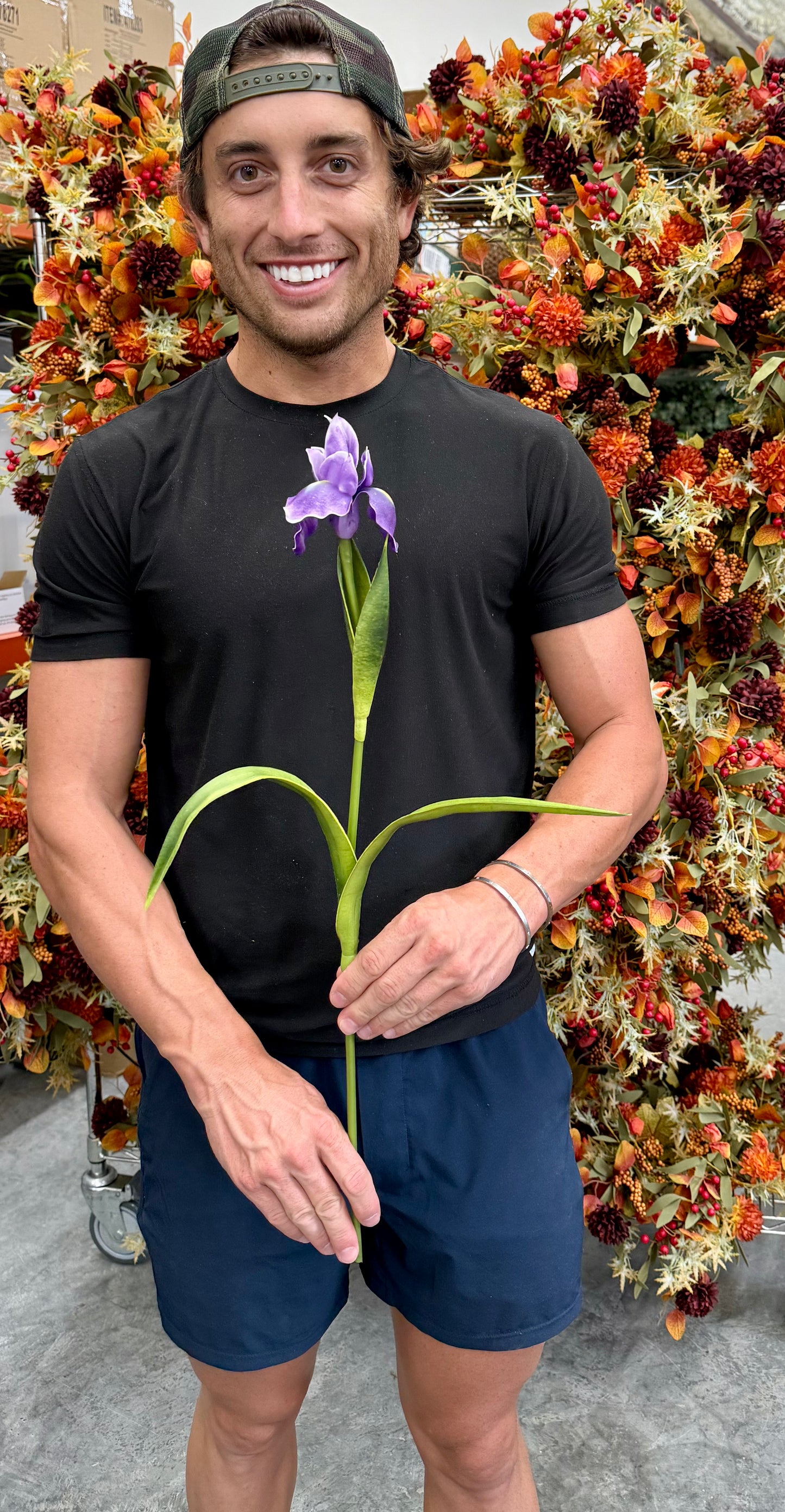 Faux Purple Iris. 24 inches tall.
