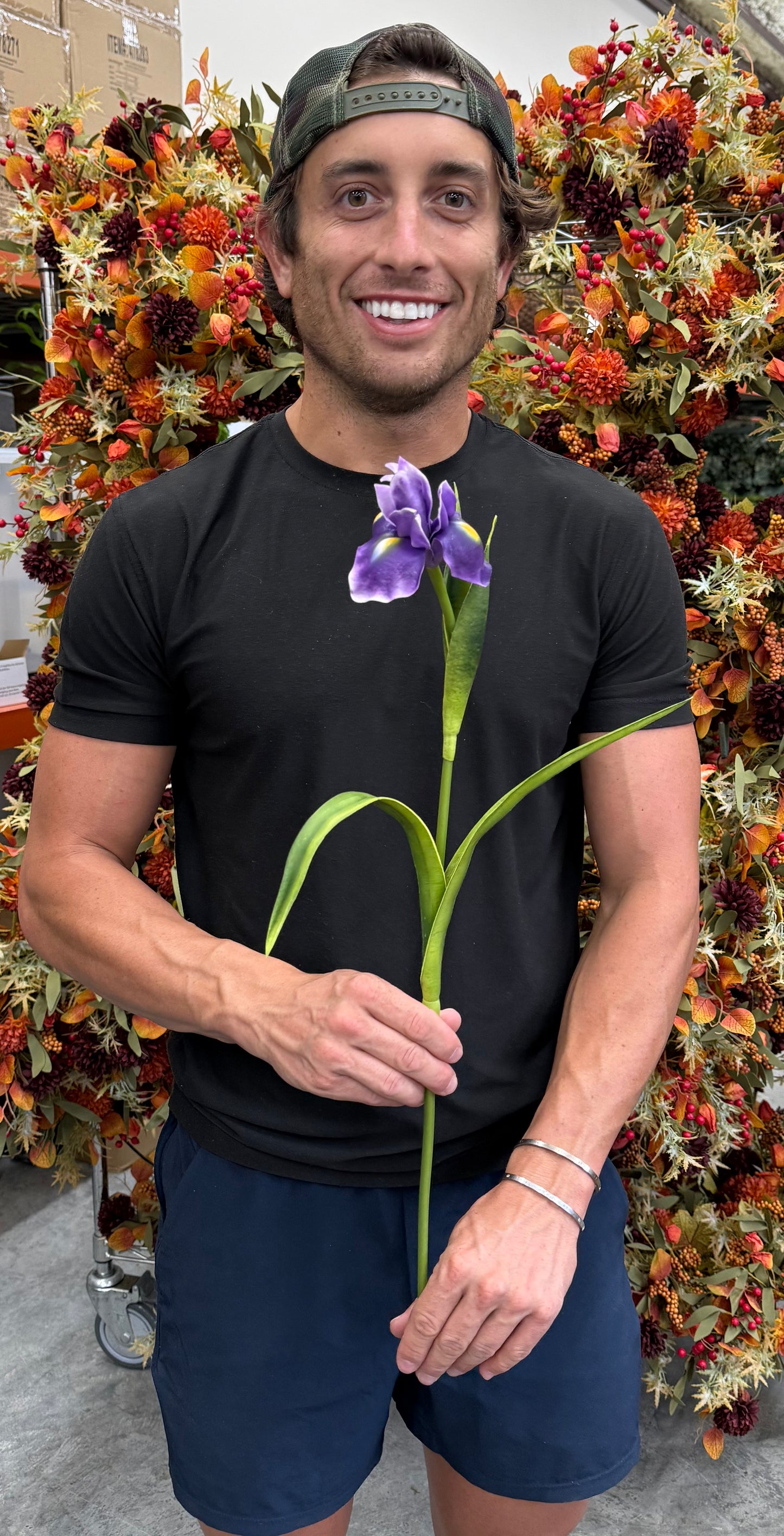 Faux Purple Iris. 24 inches tall.