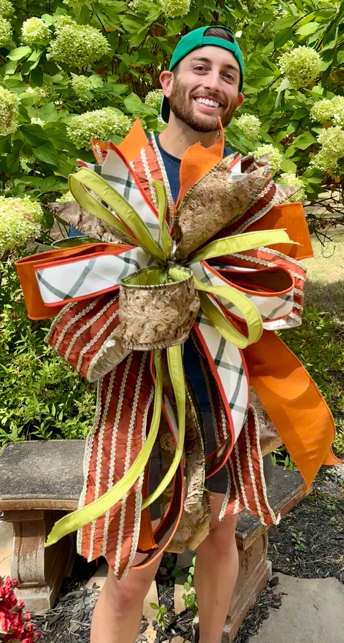 JME fall hand-tied bow with JME ribbon.
