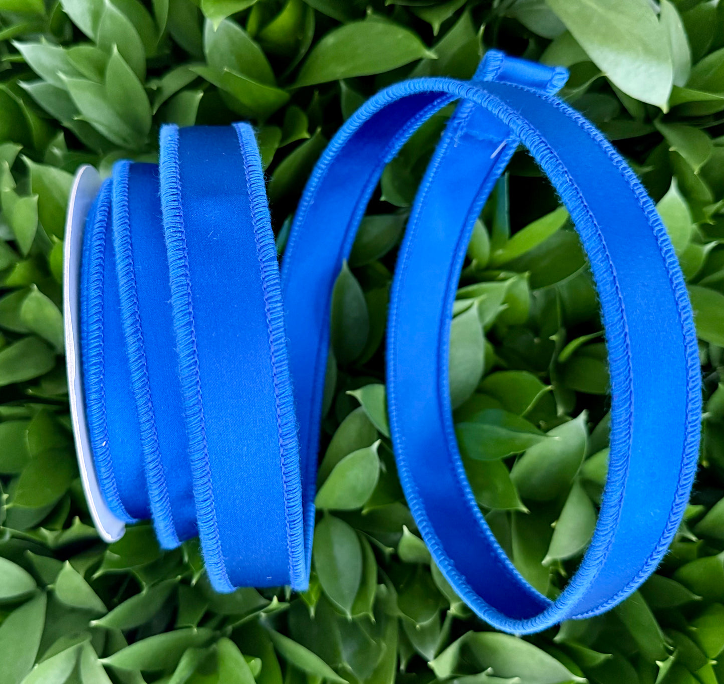 JME heavy wired ribbon. BLUE Solid Satin