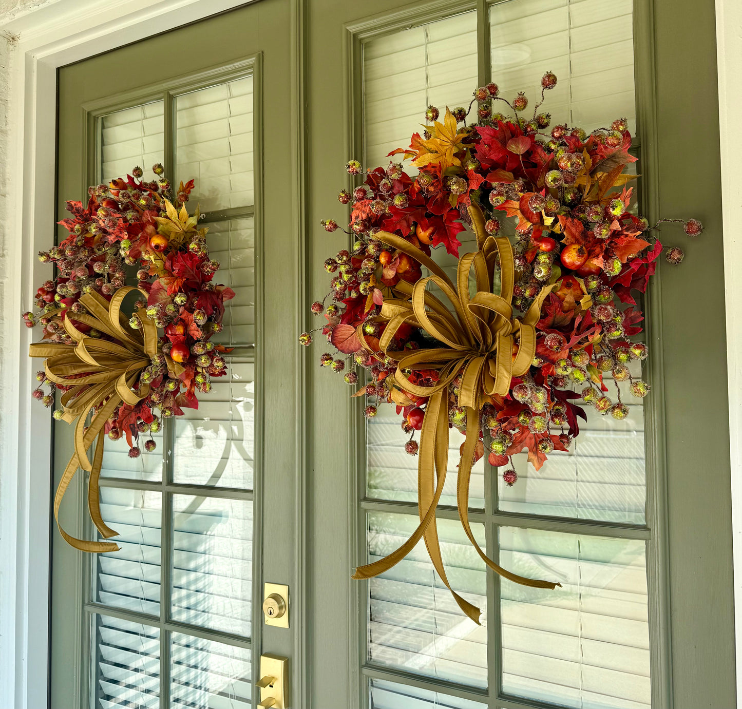Berry FALL WREATH. handmade by JME with a hand tied JME bow. 24 inches