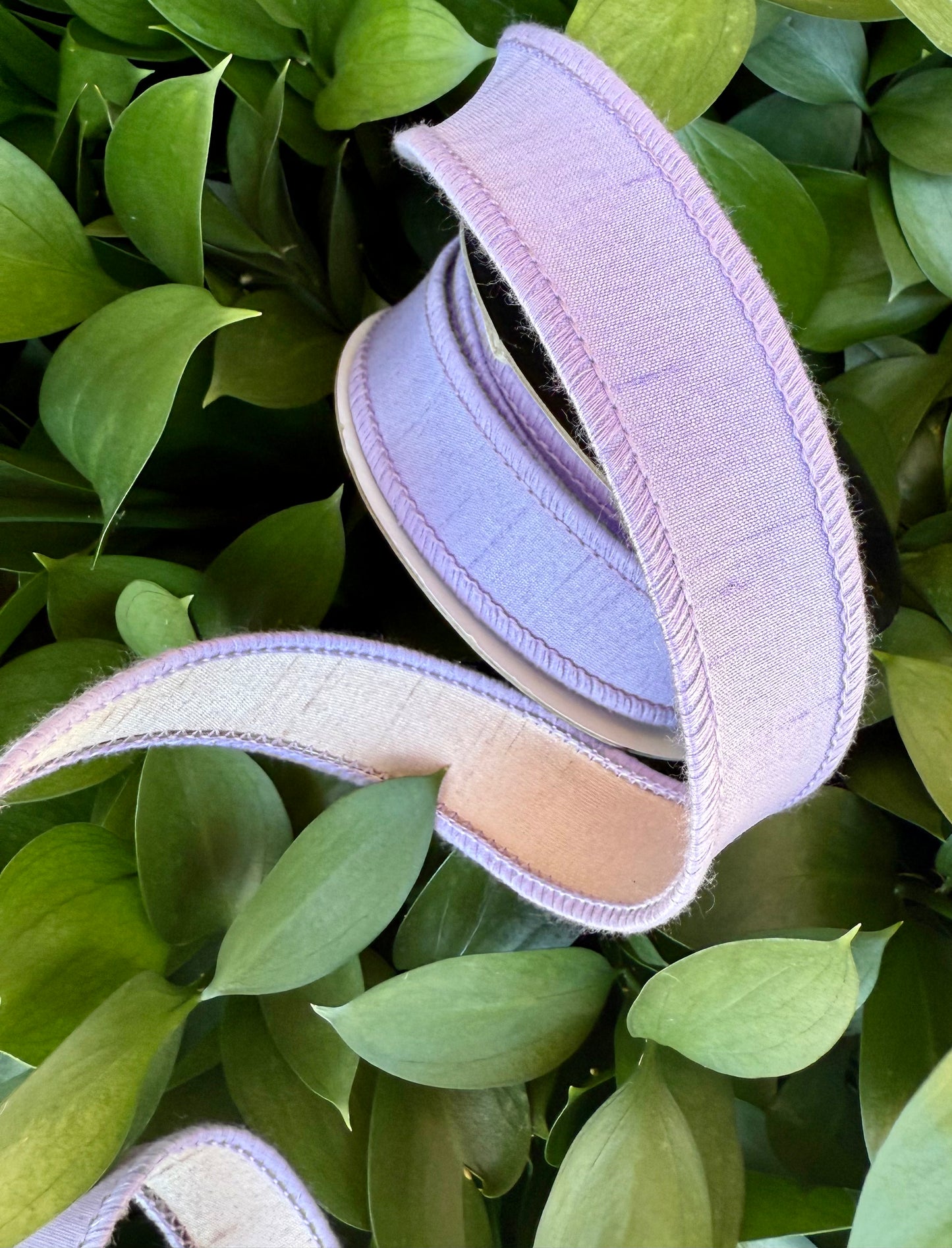 JME heavy wired ribbon. LILAC/PALE PINK Two-Tone Solid