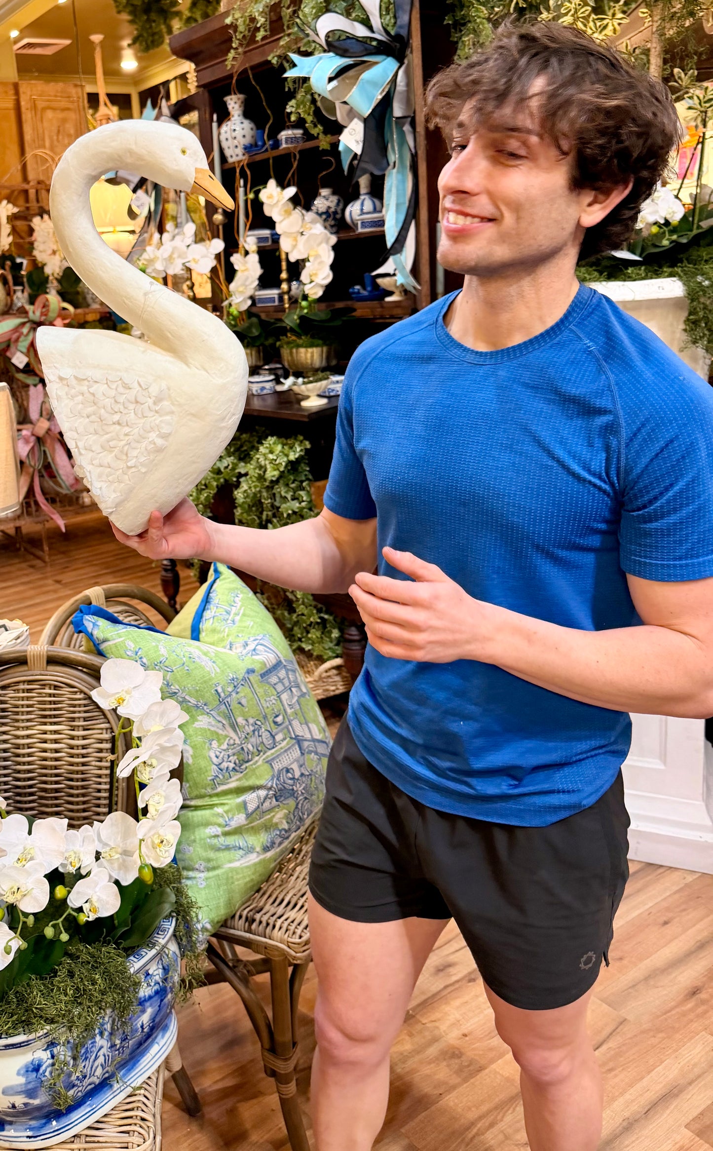 White Swan Wall Mount. Handmade paper mache.