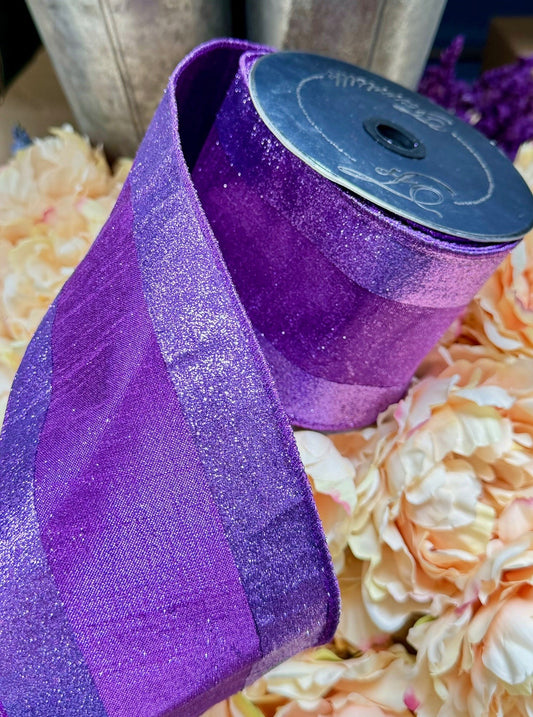 Lavender Glitter Candy Ribbon  4 Inches by 10 Yards