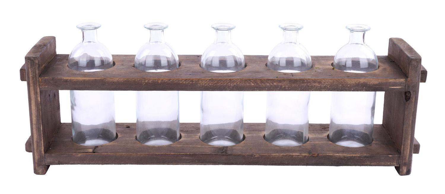 24.75in x9in Wood/Glass Bottle Tray x5 - Default Title