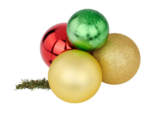 Ball Cluster 80/100mm x4 - Red/Gold/Green