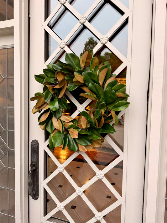 Magnolia Wreath Brown/Green 27"