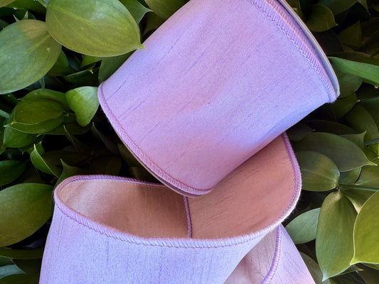 JME heavy wired ribbon. LILAC/PALE PINK Two-Tone Solid