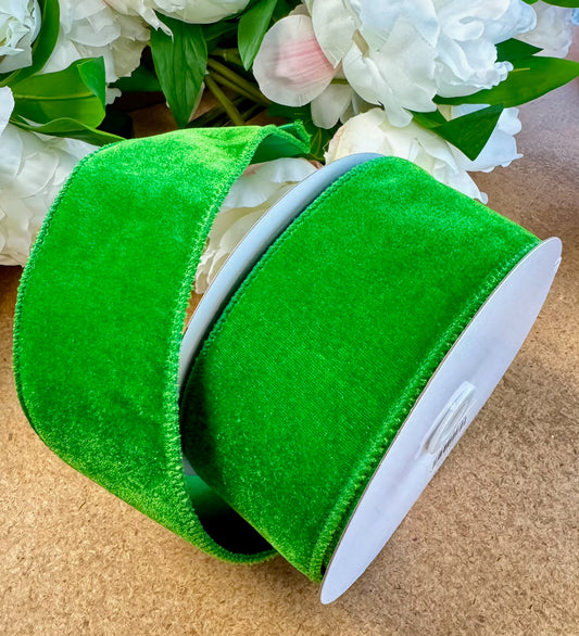 Green Velvet 2.5 Inches by 10 Yards