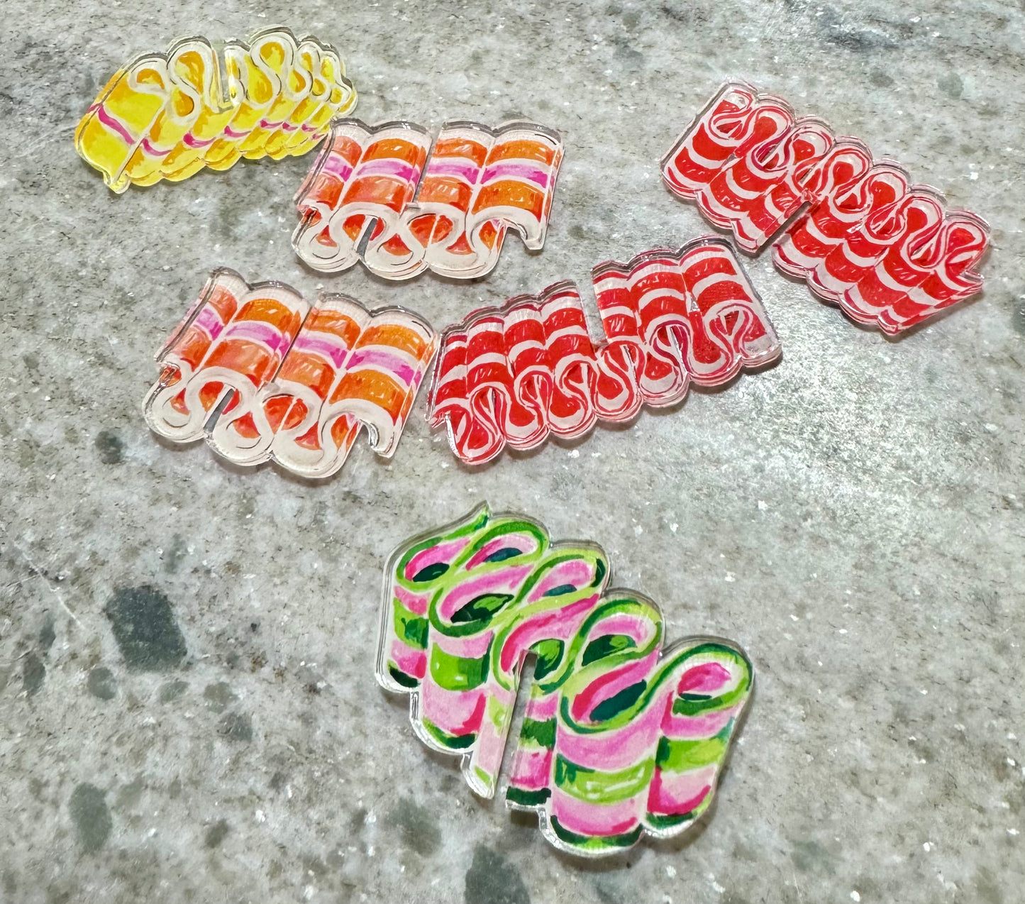 Old fashion candy drink markers. Set of 6