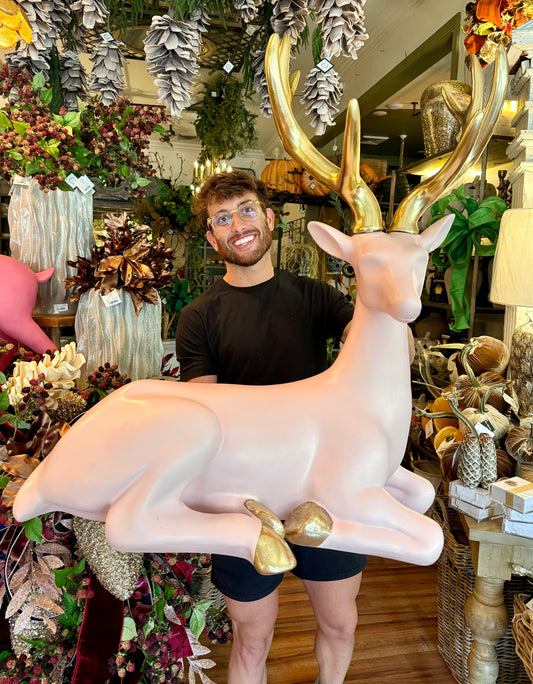 Light pink laying down deer.
