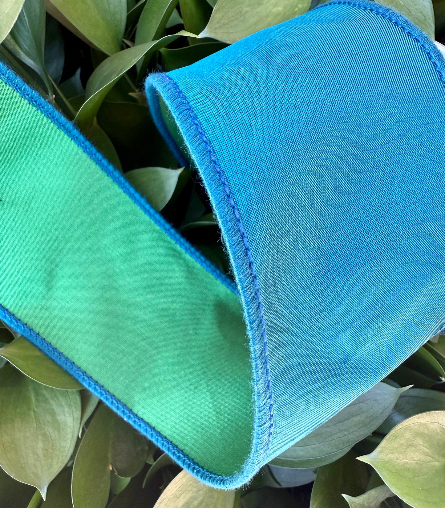 JME heavy wired ribbon. TEAL/GREEN Two-Tone Solid