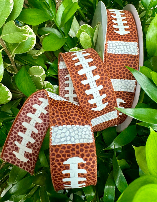 Football stitches wired ribbon 1.5“ x 50 yards