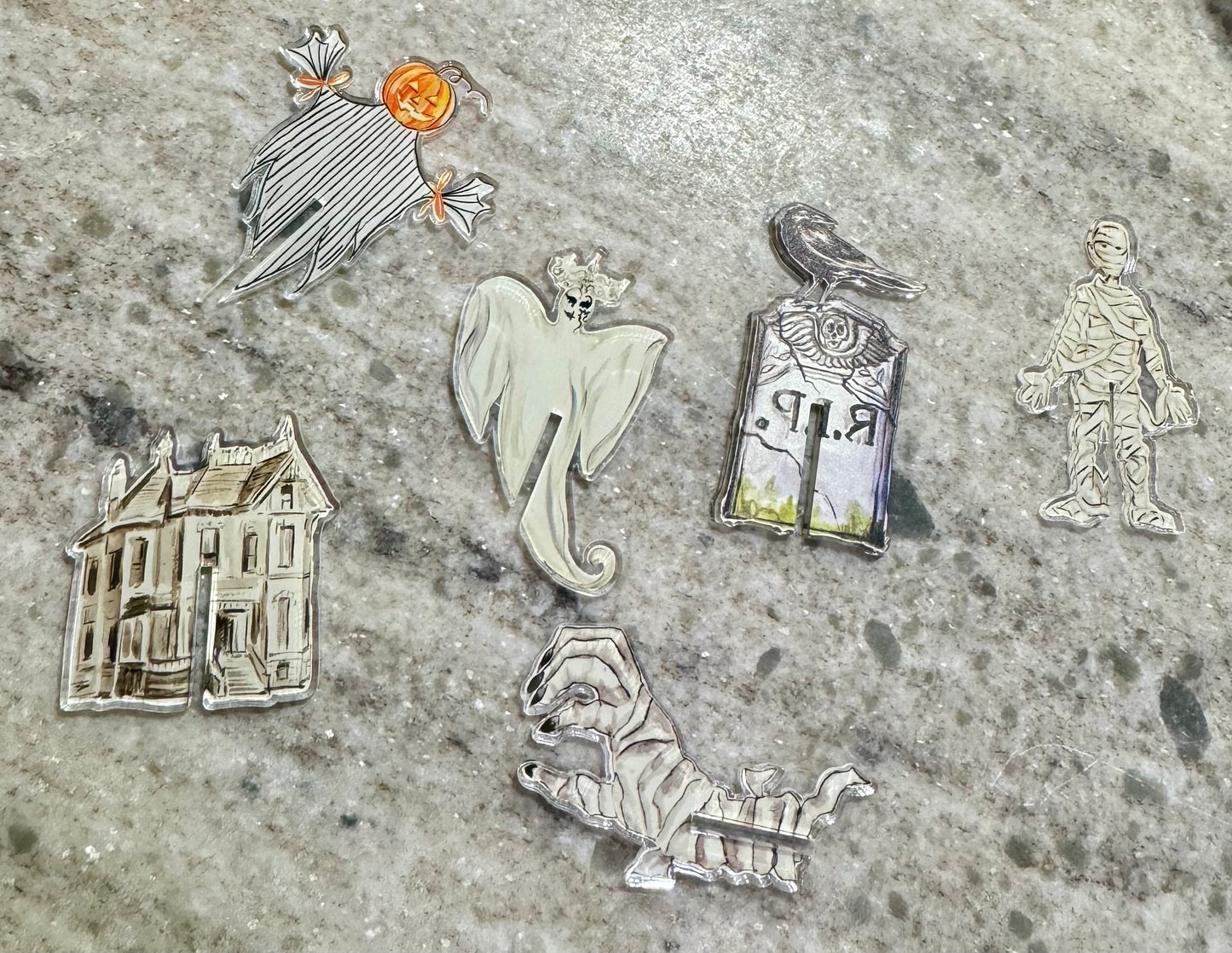 Spooky ghost Halloween drink markers. Set of 6