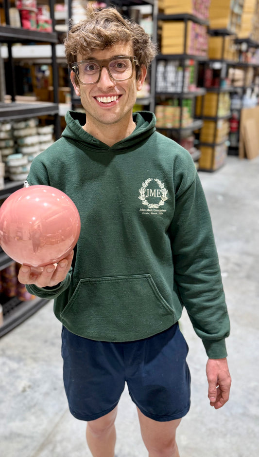 Pink seamless shatterproof ornament. 150 mm