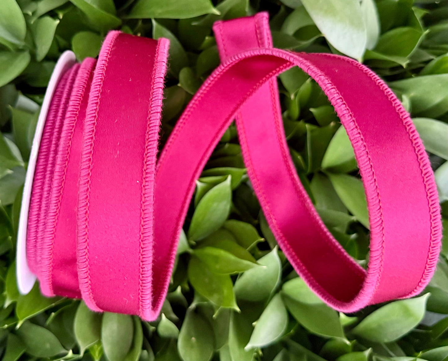 JME heavy wired ribbon. BURGUNDY Solid Satin