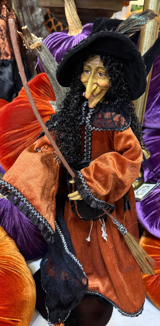 Haunted Witch Figurine ORANGE CAPE
24"