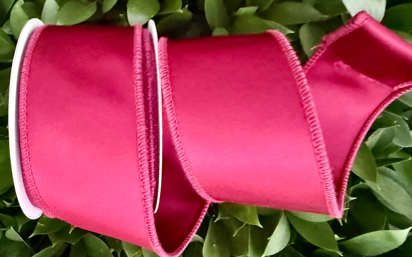 JME heavy wired ribbon. BURGUNDY Solid Satin