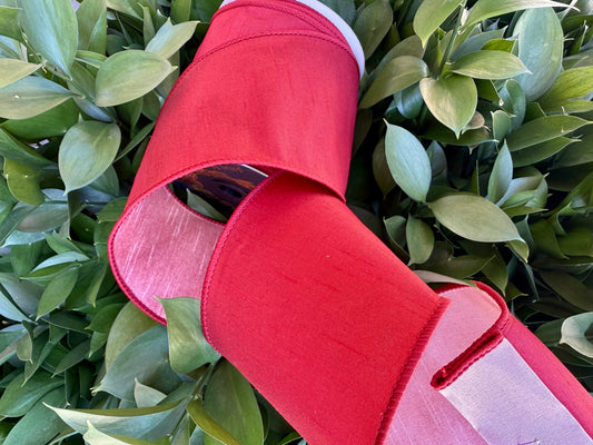 JME heavy wired ribbon. CURRANT/PINK Two-Tone Solid