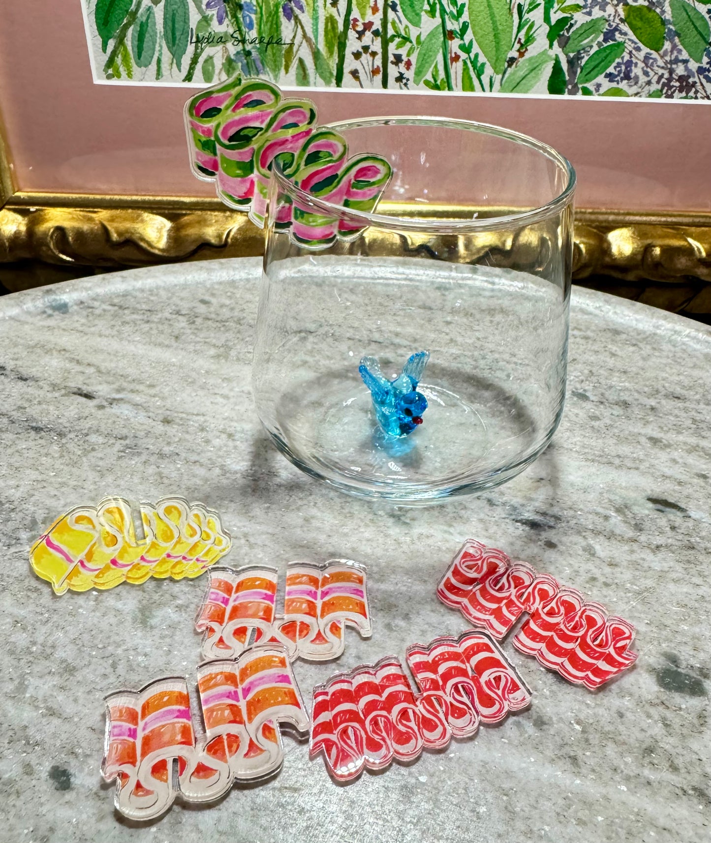 Old fashion candy drink markers. Set of 6