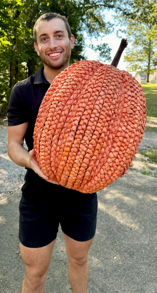 Orange Woven Pumpkin 19.5".