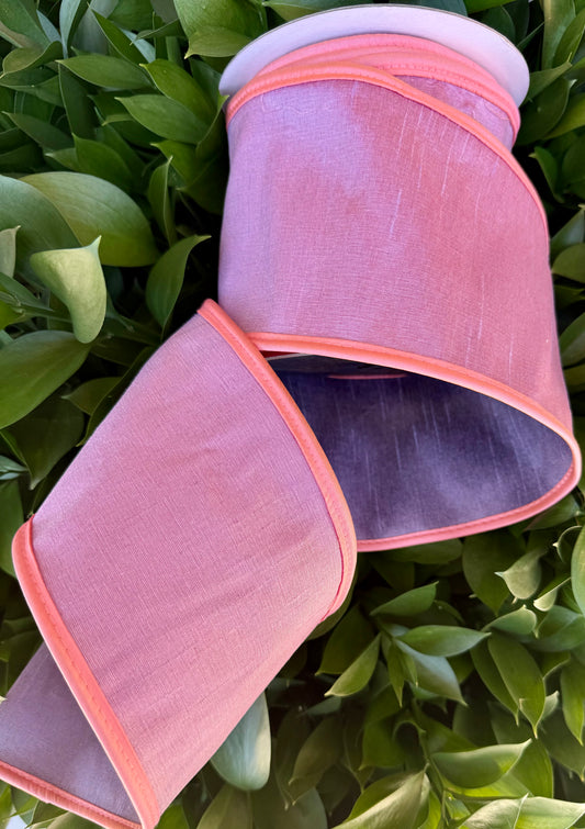 JME heavy wired ribbon. LAVENDER/PINK/PURPLE Tri-Colored Solid