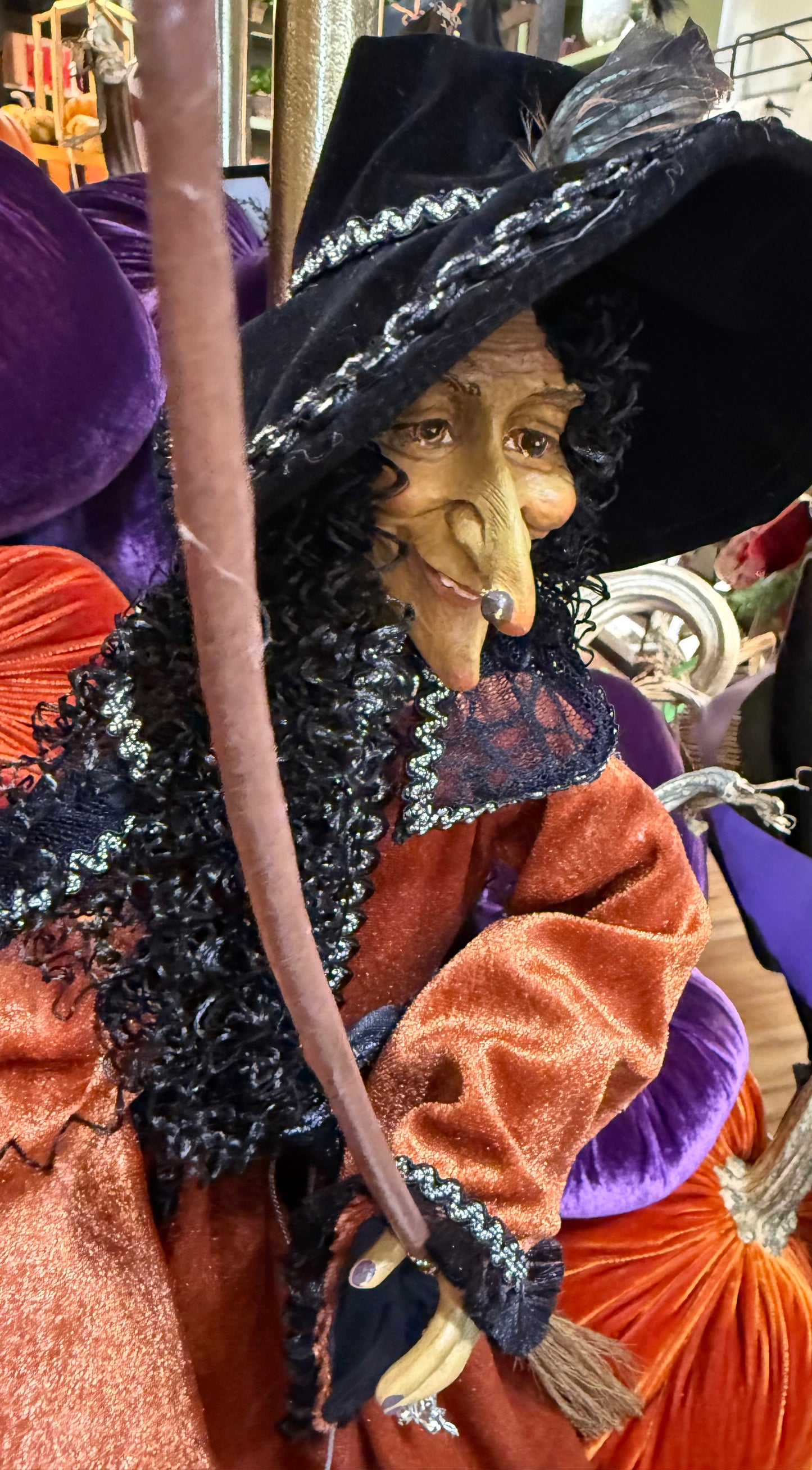 Haunted Witch Figurine ORANGE CAPE
24"
