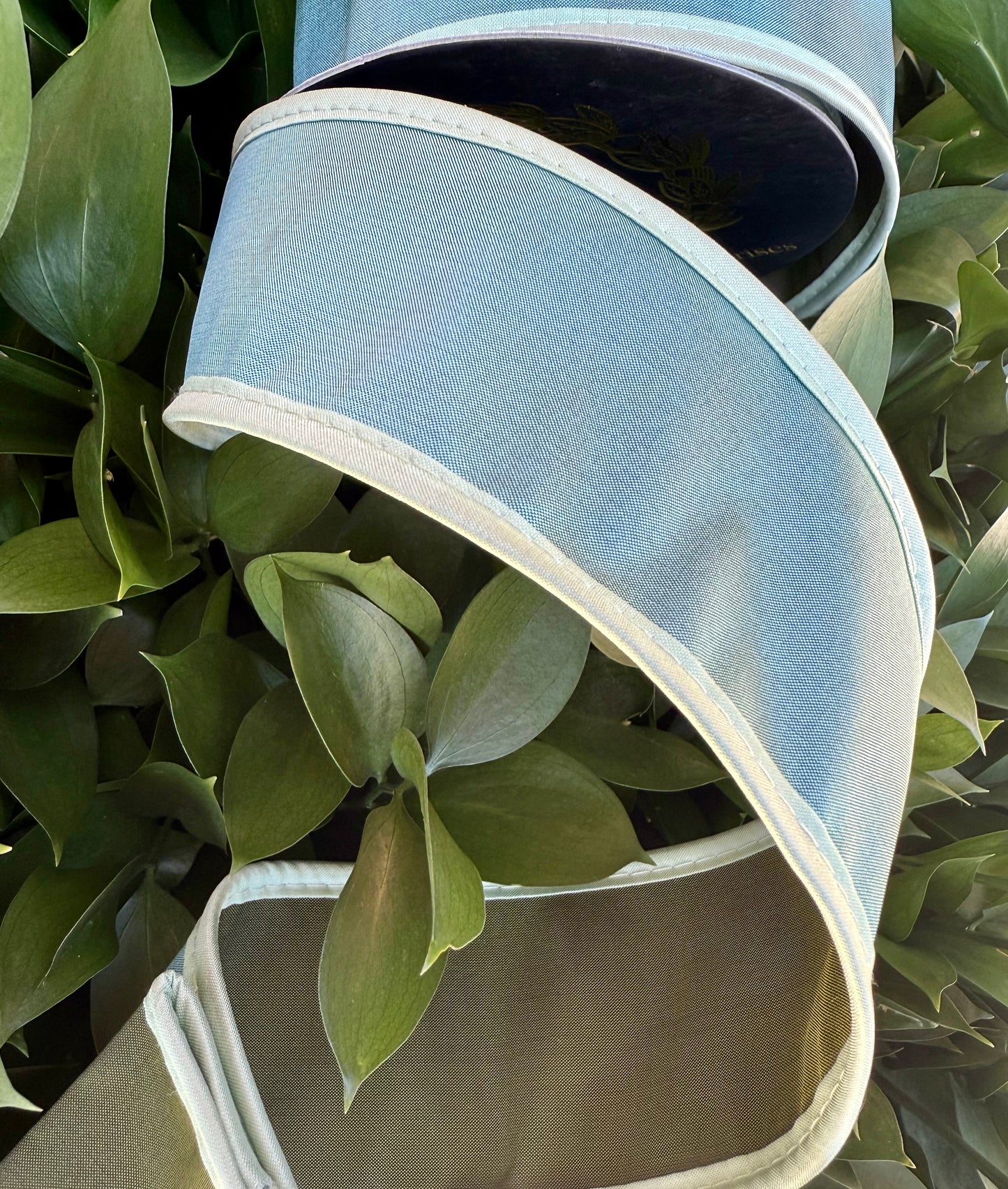 JME heavy wired ribbon. AQUA/MINT/HUNTER GREEN Tri-Colored Solid