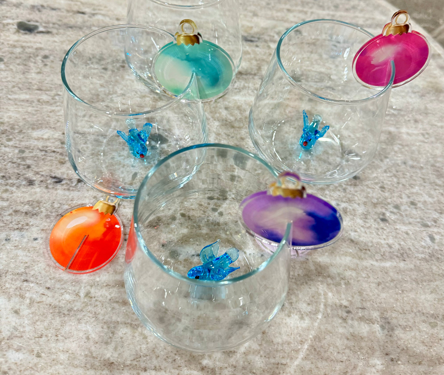 Colorful Ornament drink markers. Set of 6.