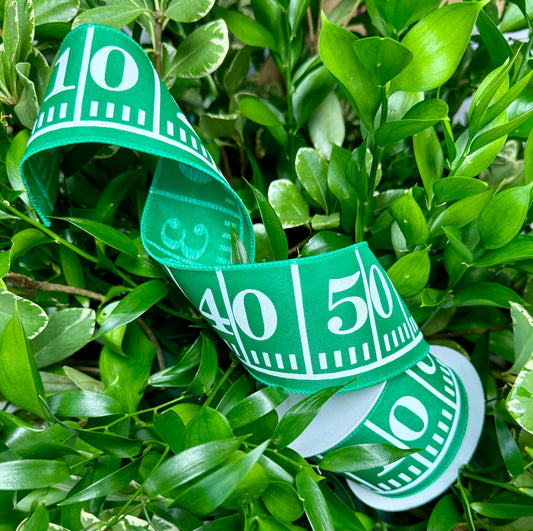 GREEN football field wire ribbon 2.5“ x 10 yards