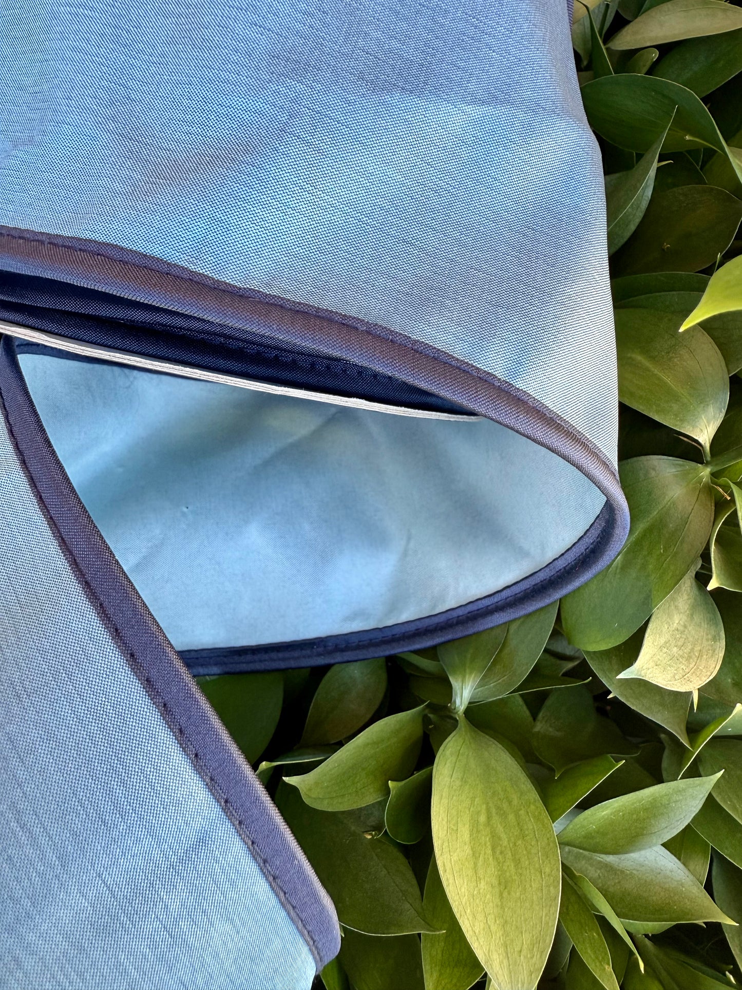 JME heavy wired ribbon. BLUE/NAVY Two-Tone Solid
