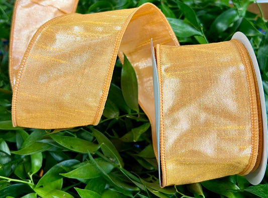 Light orange shinny ribbon 2.5 x 10 yds