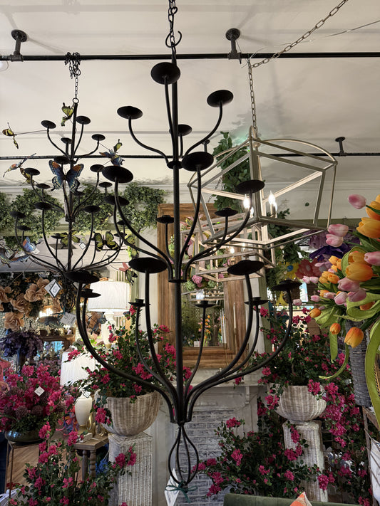 Taper Candle Holder Chandelier. Holds up to 18 candles. Assembly is required once received. 
47.75"