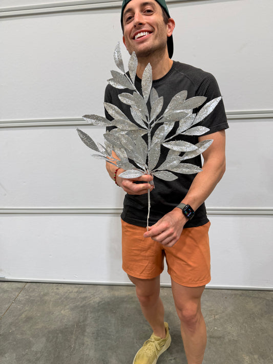 23.5" Silver Bay Leaf Spray