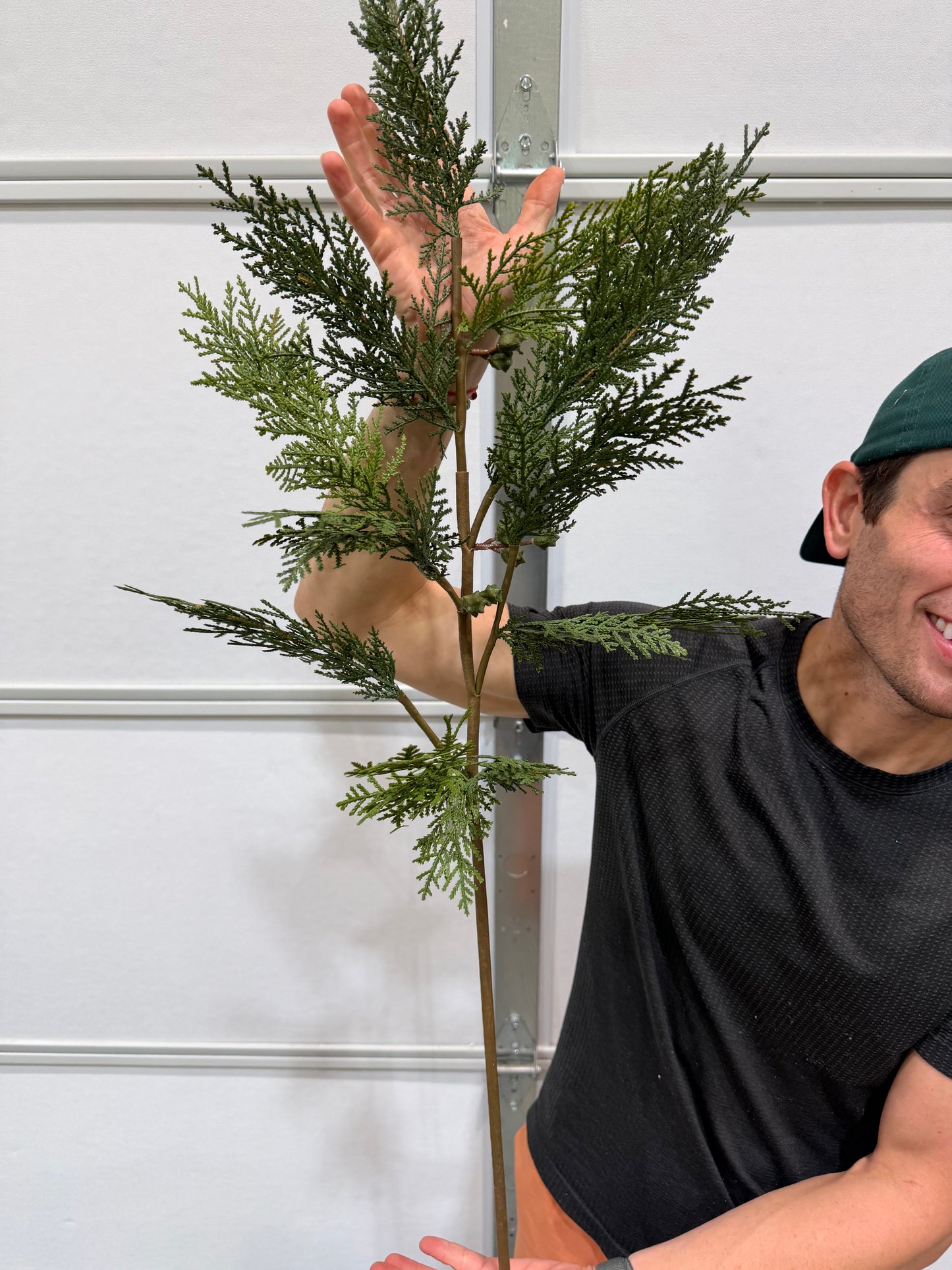 36"L Cedar/Cone Buds Spray