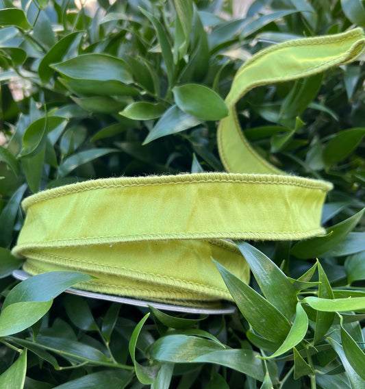 JME heavy wired ribbon. MOSS GREEN Taffeta 1"x 10YDS
