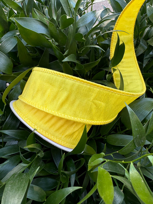 JME heavy wired ribbon. YELLOW Dupion 1.5"x 10YDS