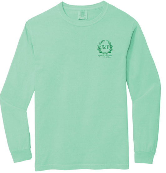 "Spring at John Mark's!" Long Sleeve Mint Green T-Shirt